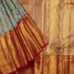 Sea Blue Kanchipuram Pattu Saree (3)