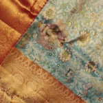 Sea Blue Kanchipuram Pattu Saree (5)