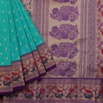 Sea Blue Multi Tone Knchi Pattu Saree (3)
