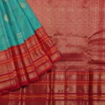 Sea Blue Multi Toned Kanchi Vitage Saree (3)