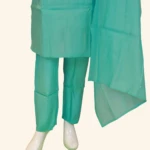 Sea Blue Roman Silk Kurti Set (3)