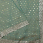 Sea Green Embroidered Tissue Work Saree (3)