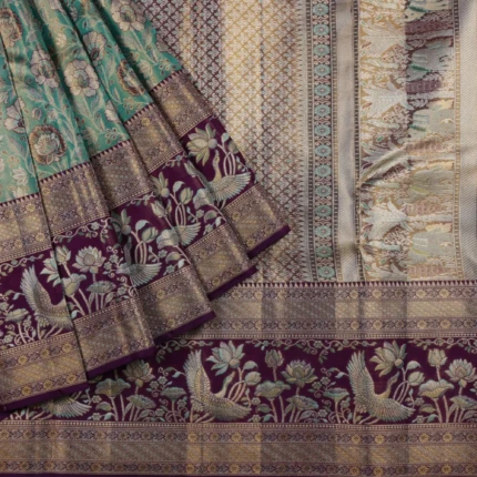 Sea Green Kanchi Pattu Saree (3)