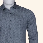 Slate Blue Micro Floral Printed Shirt (3)