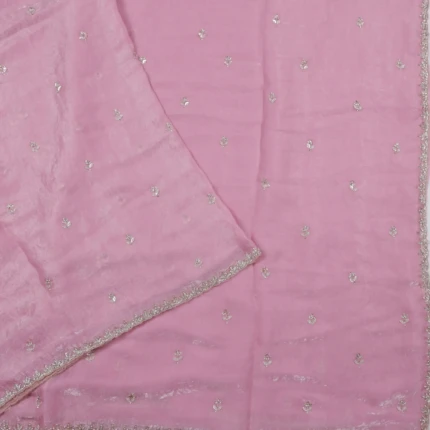 Soft Pink Glass Tissue Saree (3)