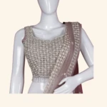 Taupe Mauve & Silver Sequined Lattice Designer Lehenga (5)