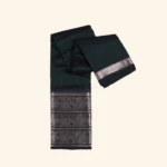 Turquoise Blue Elephant & Peacock Motif Mangalagiri Saree (1)