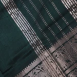 Turquoise Blue Elephant & Peacock Motif Mangalagiri Saree (5)