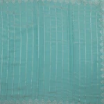 turquoise Shimmer Georgette Saree (2)