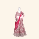 Vibrant Magenta Sequined Embroidered Bridal Lehenga (1)