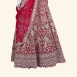 Vibrant Magenta Sequined Embroidered Bridal Lehenga (3)