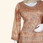 Warm Copper Peach Tissue Silk Sharara Set (5)