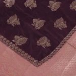 Wine & Dusty Rose Zari Woven Silk Saree (5)