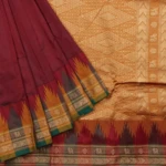 Wine Temple Border Kanchi Pattu Saree (3)