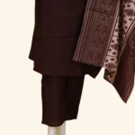 Wine Vichithra Silk Kurti Set (3)