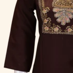 Wine Vichithra Silk Kurti Set (5)